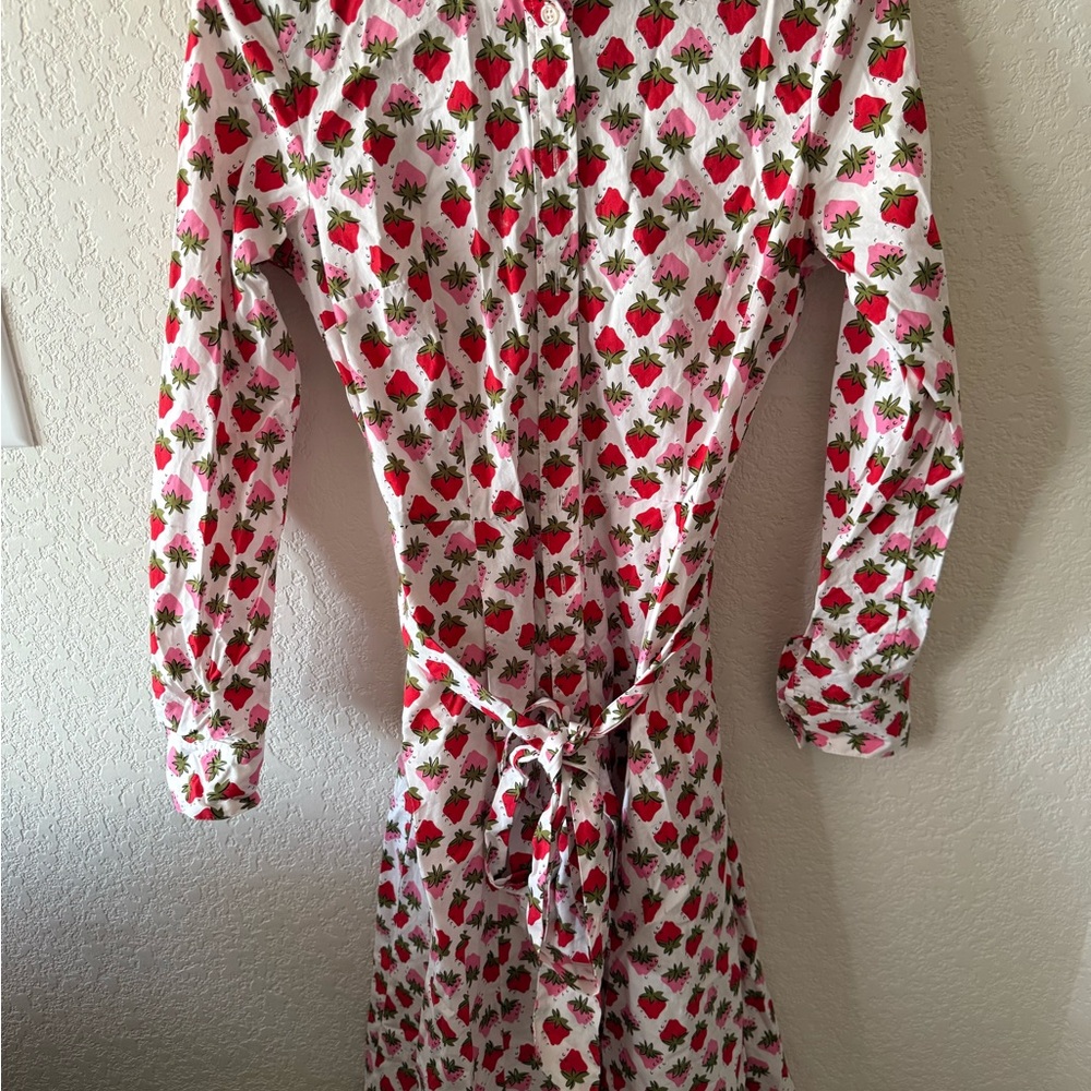 Boden Red and Pink Strawberry Print Dress